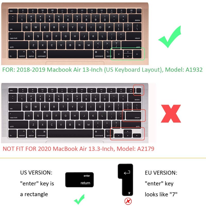 ProElife Keyboard Cover for 2019-2018 MacBook Air 13'' with Touch ID Retina Display (A1932) Accessories Ultra Thin Keyboard Protector, NOT FIT Mac Air 2021-2020 (Transparent Clear) - Image 2